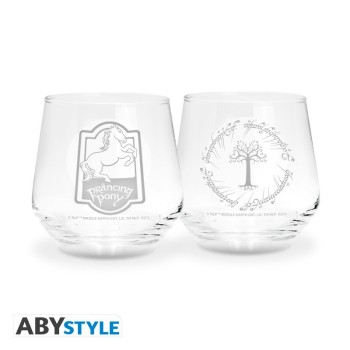 Set 2 Verres "Poney Fringant & Gondor" | Seigneur des Anneaux