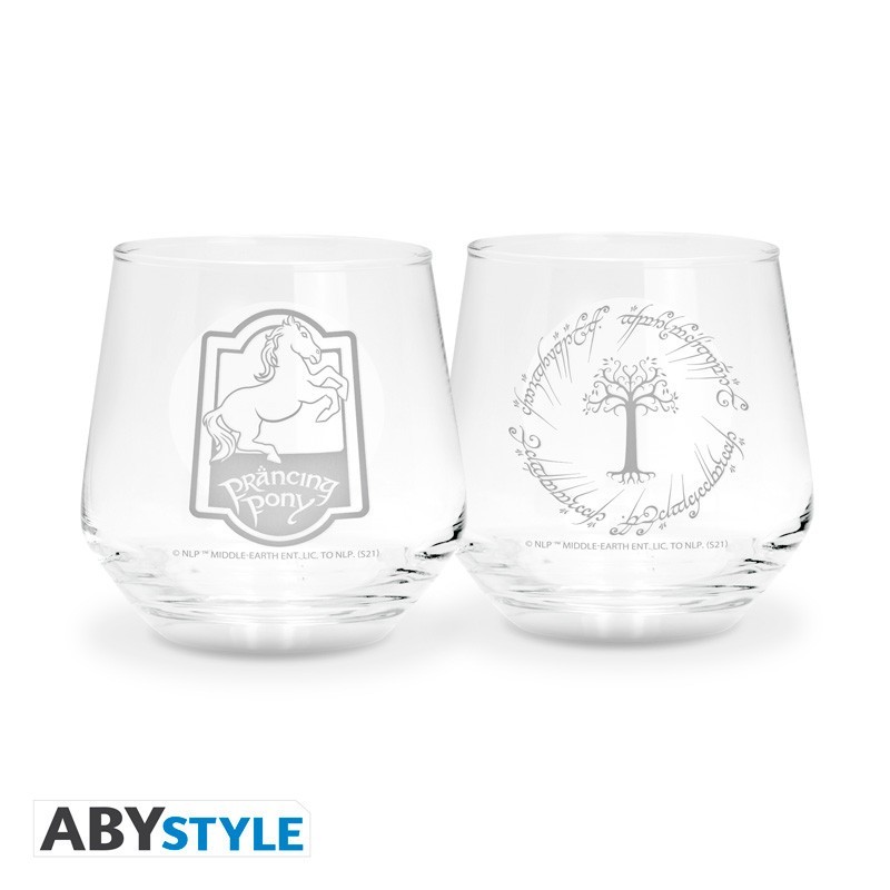 Set 2 Verres "Poney Fringant & Gondor" | Seigneur des Anneaux