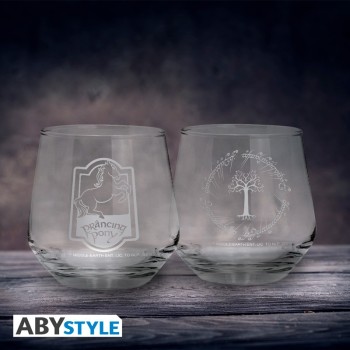 Set 2 Verres "Poney Fringant & Gondor" | Seigneur des Anneaux