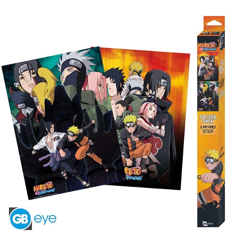 Set 2 Posters Naruto Shippuden 52x38cm | Naruto