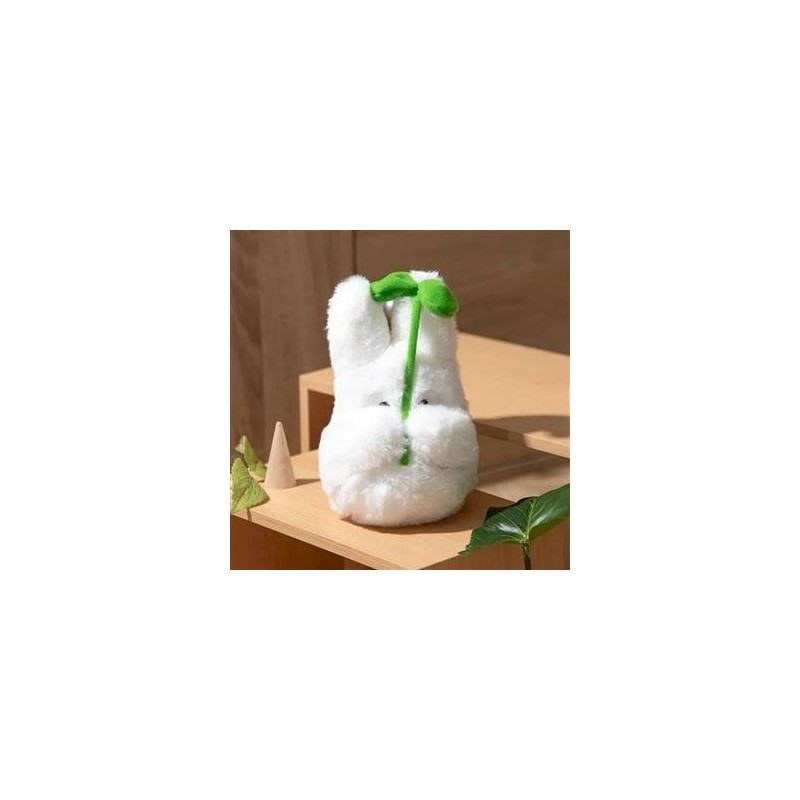 Peluche Mon Voisin Totoro Blanc avec feuille 17cm | Studio Ghibli