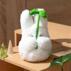 Peluche Mon Voisin Totoro Blanc avec feuille 17cm | Studio Ghibli