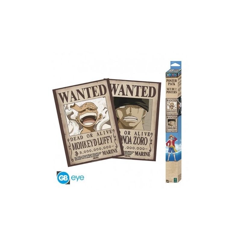 Set 2 Posters Wanted Luffy/Zoro 52x38cm | One Piece