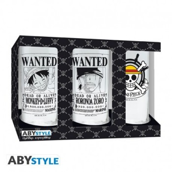Set 3 Verres Wanted | One Piece